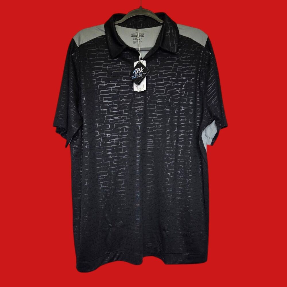 Men's Lg Moisture Wicking Sports Performance Golf Polo Casual Office Work Shirt